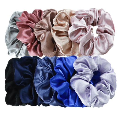 10/5pcs/lot Accessoires Women Girls Silky Satin Hair Scrunchies Solid
