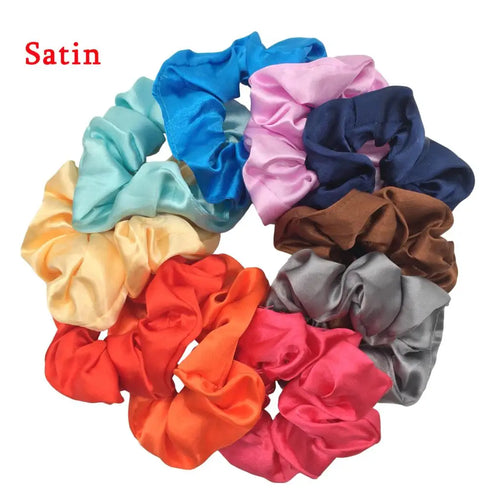 25/10//6pcs Satin Scrunchies Girls Elastic Hair Band Ponytail Holder