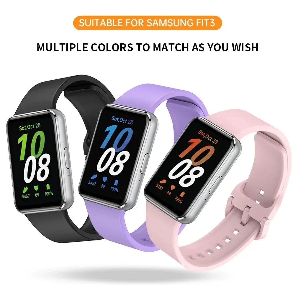 Silicone Strap For Samsung Galaxy Fit 3 Watch Bracelet Replacement