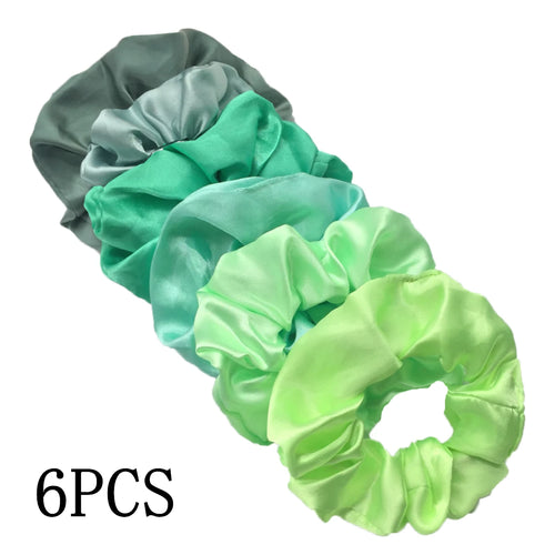 25/10//6pcs Satin Scrunchies Girls Elastic Hair Band Ponytail Holder
