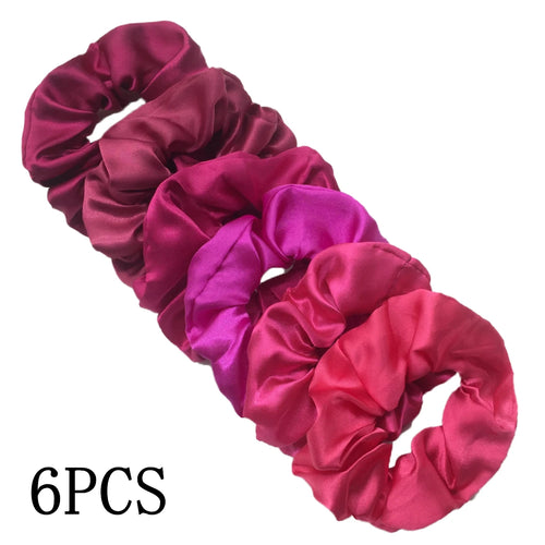 25/10//6pcs Satin Scrunchies Girls Elastic Hair Band Ponytail Holder