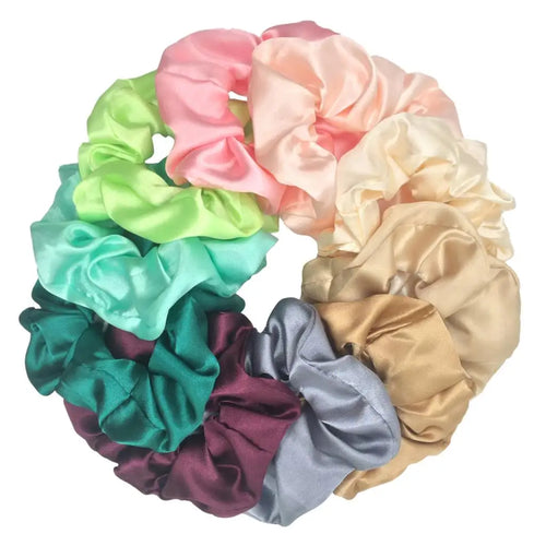 25/10//6pcs Satin Scrunchies Girls Elastic Hair Band Ponytail Holder