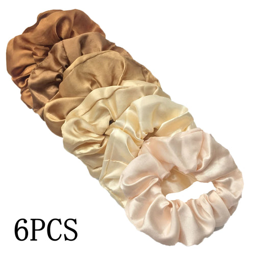 25/10//6pcs Satin Scrunchies Girls Elastic Hair Band Ponytail Holder