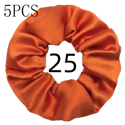 10/5pcs/lot Accessoires Women Girls Silky Satin Hair Scrunchies Solid
