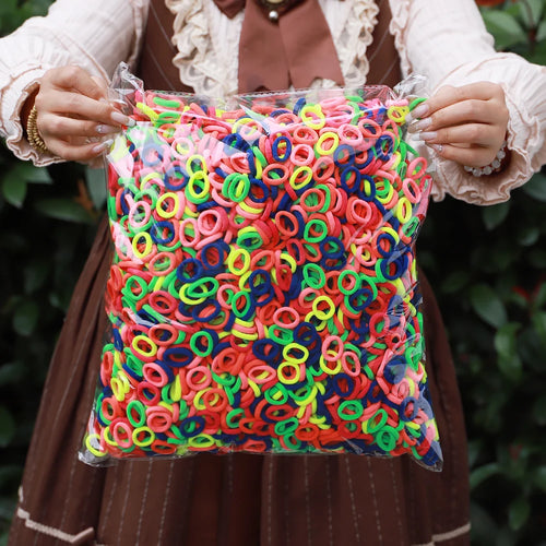 50PCS Colorful Basic Nylon Ealstic Hair Ties for Girls Ponytail Hold