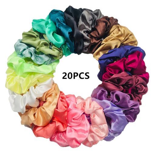 25/10//6pcs Satin Scrunchies Girls Elastic Hair Band Ponytail Holder