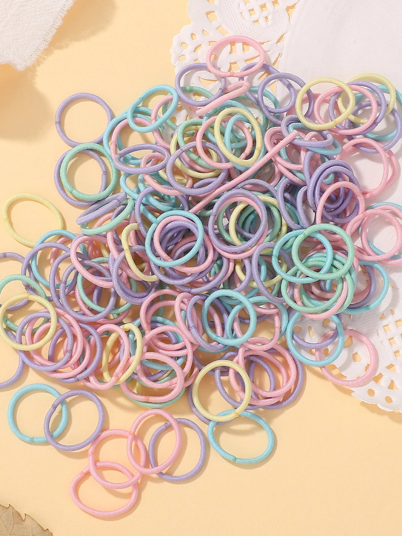 100 Pcs/Lot 2cm Hair Ties Gum Colorful Nylon Rubber Band Rope Doll