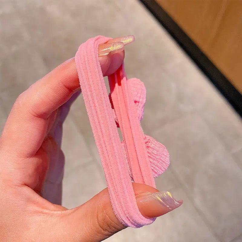 12PCS New Cut Hair Ties Princess Sweet Flower Bow Girls Women Elastic