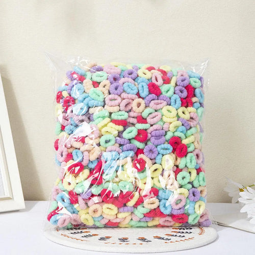 100PCS Colorful Basic Nylon Ealstic Hair Ties for Baby Girls Ponytail