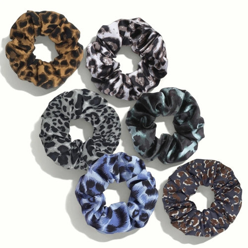 1/3/6pcs Leopard Print Scrunchies Hair Tie Rope hair Band Ponytail