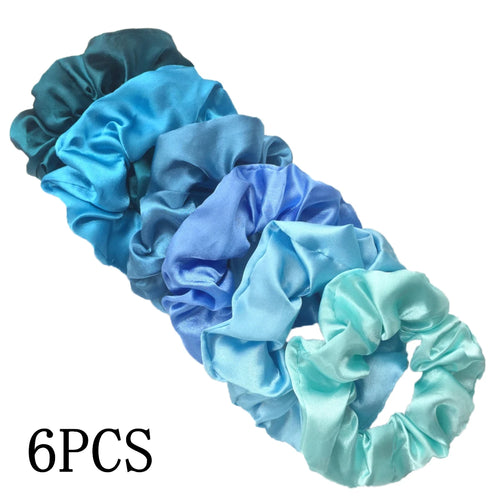 25/10//6pcs Satin Scrunchies Girls Elastic Hair Band Ponytail Holder