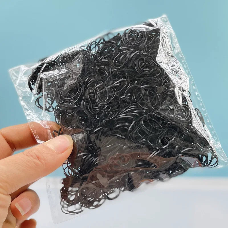 1000Pcs Colorful Disposable Hair Bands Girls Elastic Rubber Band Kids