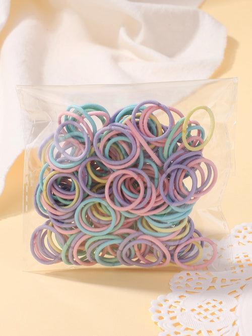 100 Pcs/Lot 2cm Hair Ties Gum Colorful Nylon Rubber Band Rope Doll