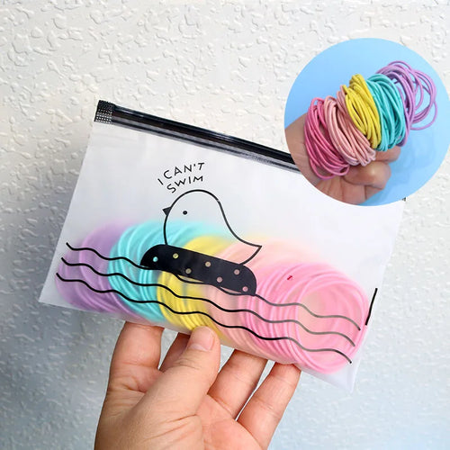 New 100PCS/Set Women 5CM Basic Nylon Elastic Hair Bands Ponytail Hair