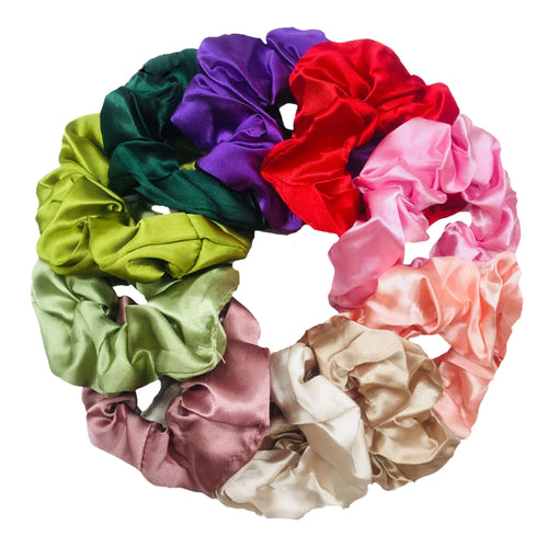 25/10//6pcs Satin Scrunchies Girls Elastic Hair Band Ponytail Holder
