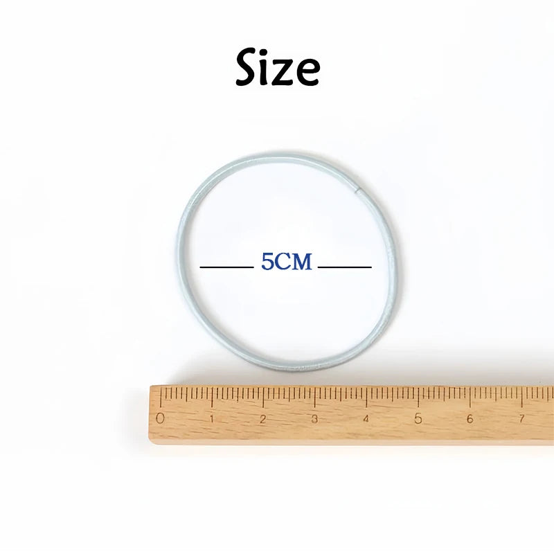 New 100PCS/Set Women 5CM Basic Nylon Elastic Hair Bands Ponytail Hair