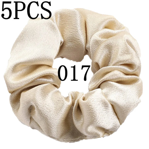 10/5pcs/lot Accessoires Women Girls Silky Satin Hair Scrunchies Solid