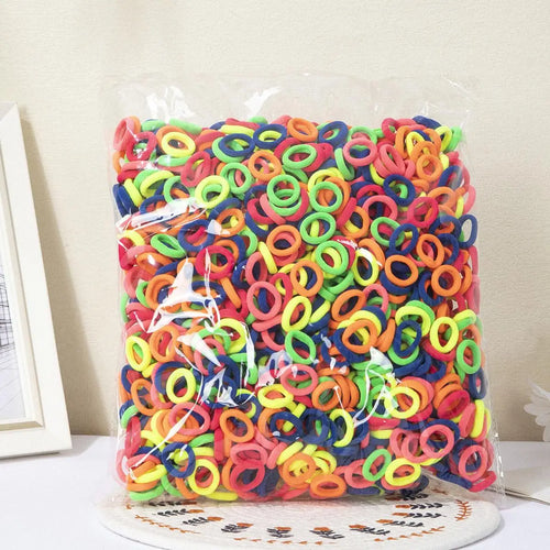 100PCS Colorful Basic Nylon Ealstic Hair Ties for Baby Girls Ponytail