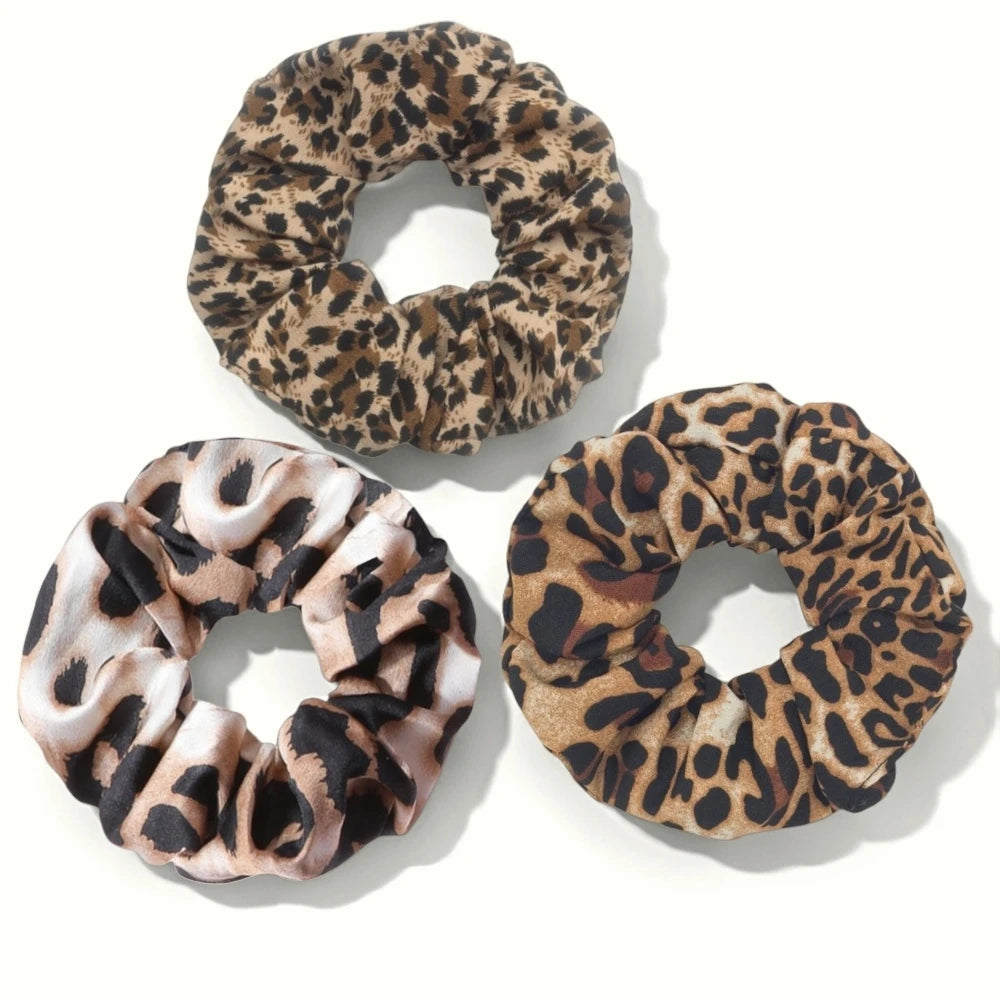 1/3/6pcs Leopard Print Scrunchies Hair Tie Rope hair Band Ponytail