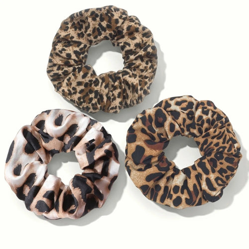 1/3/6pcs Leopard Print Scrunchies Hair Tie Rope hair Band Ponytail