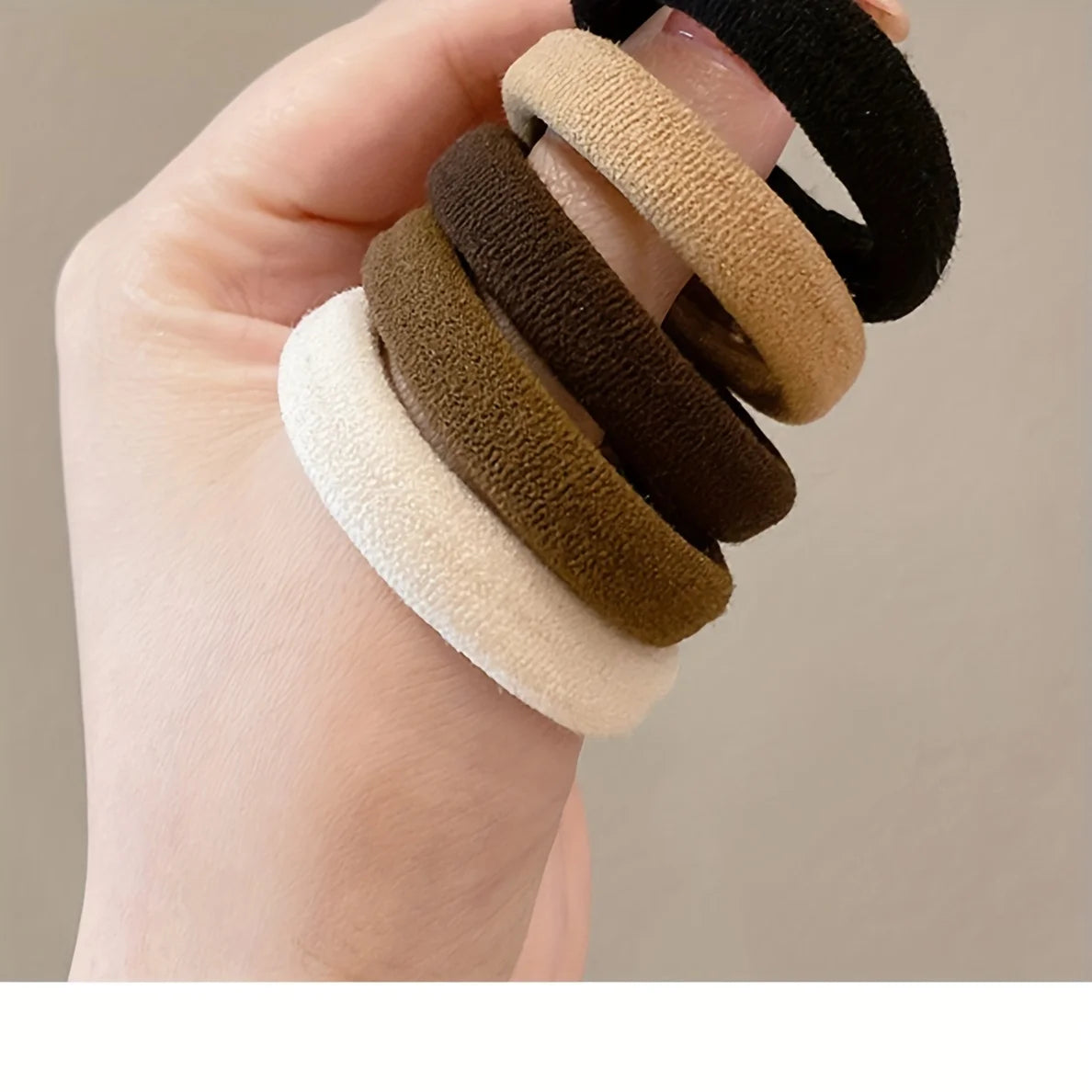 20pc Set High Elasticity Plush Fabric Hair Ties - Minimalist Style