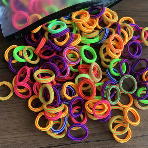 50/100Pcs Hair Bands for Children Colorful Nylon Scrunchie Hair Ties