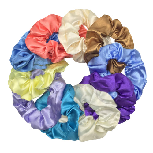 25/10//6pcs Satin Scrunchies Girls Elastic Hair Band Ponytail Holder