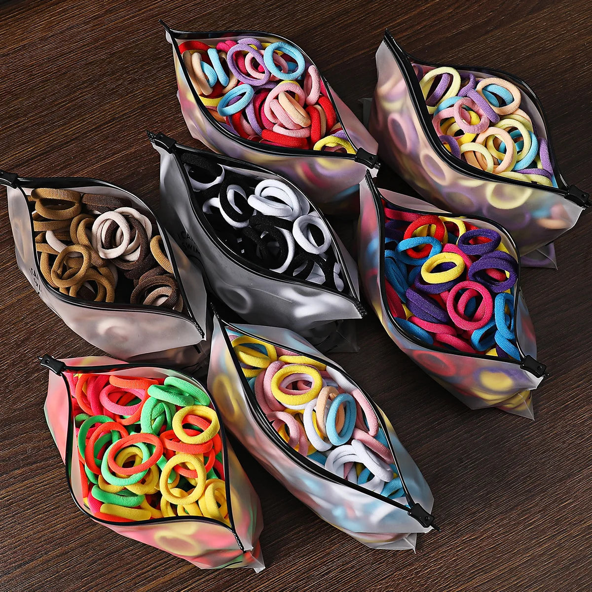 50/100Pcs Hair Bands for Children Colorful Nylon Scrunchie Hair Ties