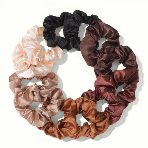 25/10//6pcs Satin Scrunchies Girls Elastic Hair Band Ponytail Holder