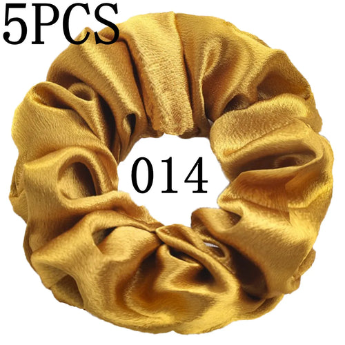 10/5pcs/lot Accessoires Women Girls Silky Satin Hair Scrunchies Solid