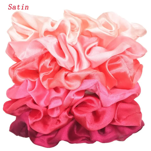 25/10//6pcs Satin Scrunchies Girls Elastic Hair Band Ponytail Holder