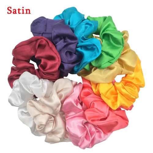 25/10//6pcs Satin Scrunchies Girls Elastic Hair Band Ponytail Holder