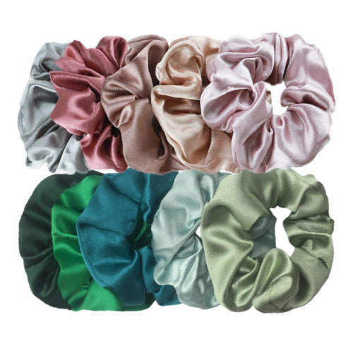10/5pcs/lot Accessoires Women Girls Silky Satin Hair Scrunchies Solid