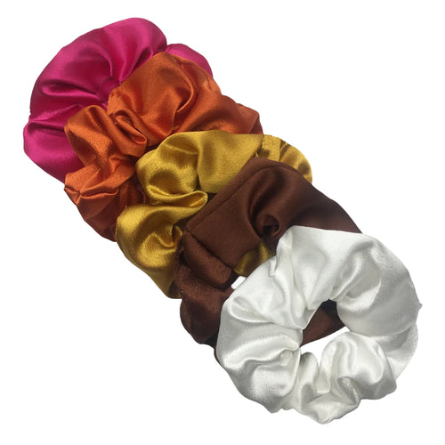 10/5pcs/lot Accessoires Women Girls Silky Satin Hair Scrunchies Solid