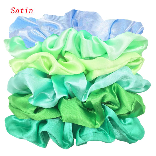 25/10//6pcs Satin Scrunchies Girls Elastic Hair Band Ponytail Holder
