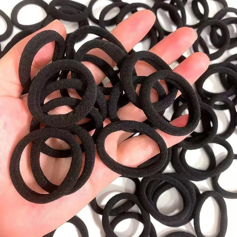 50PCS/Set New Women Girls Candy Colors Nylon Basic Scrunchie Hair Tie