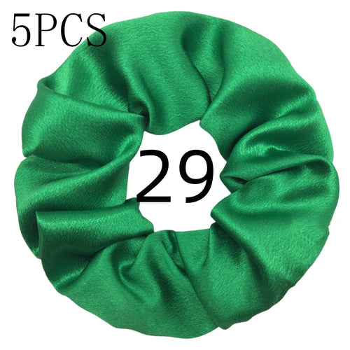 10/5pcs/lot Accessoires Women Girls Silky Satin Hair Scrunchies Solid