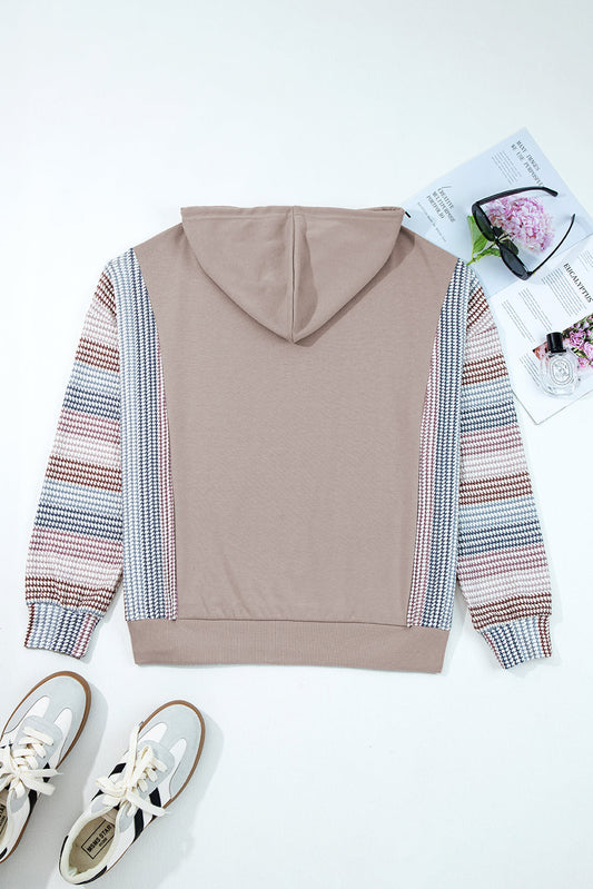 Colorblock Patchwork Long Sleeve Hoodie
