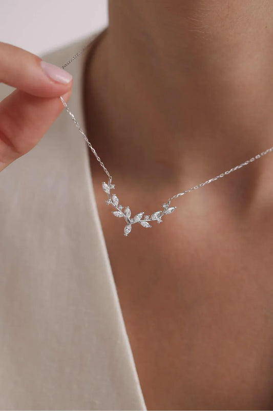 925 Sterling Silver Necklace Rhodium Plated Pendant Nature Jewelry