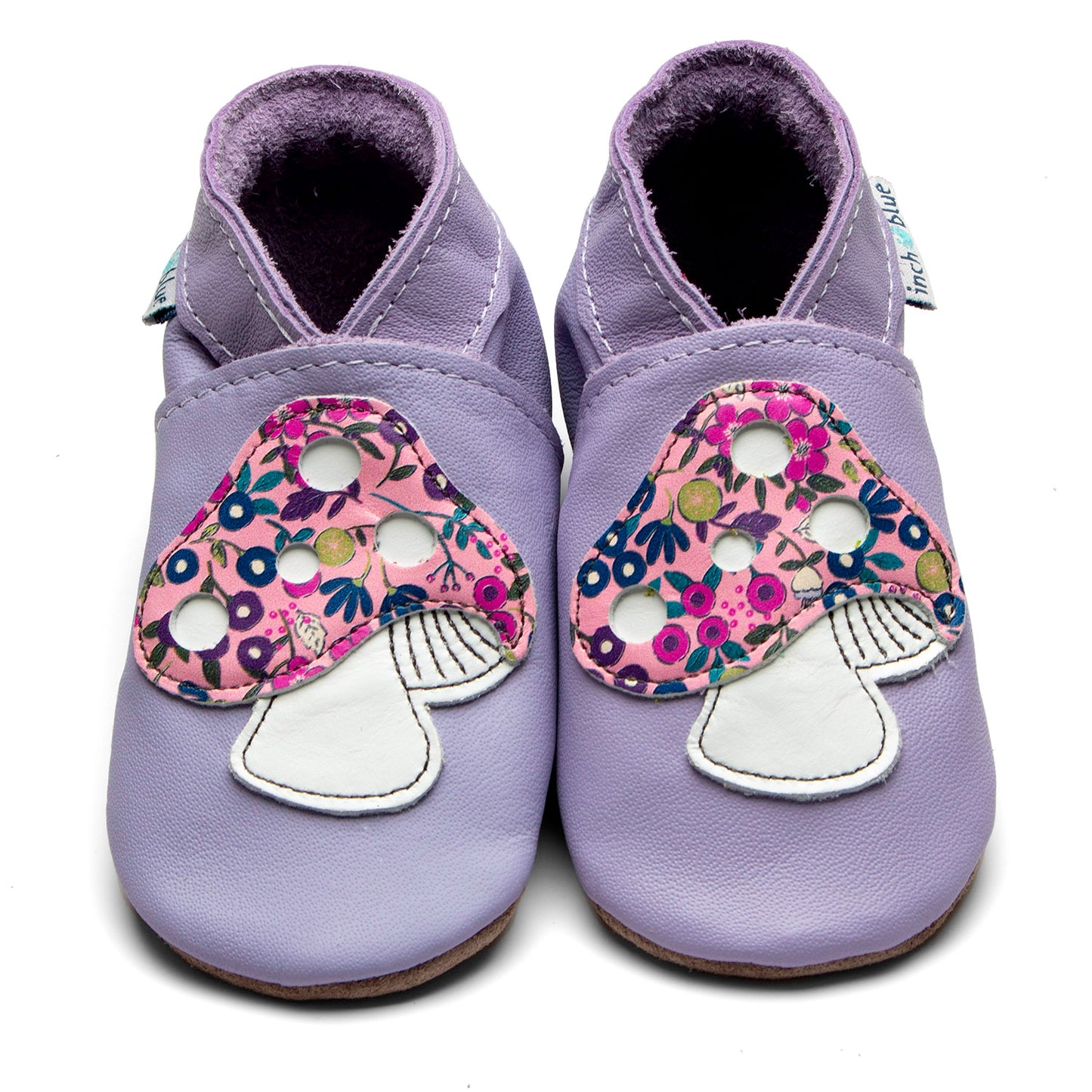 Leather Baby Shoes - Toadstool Lilac - Inch Blue