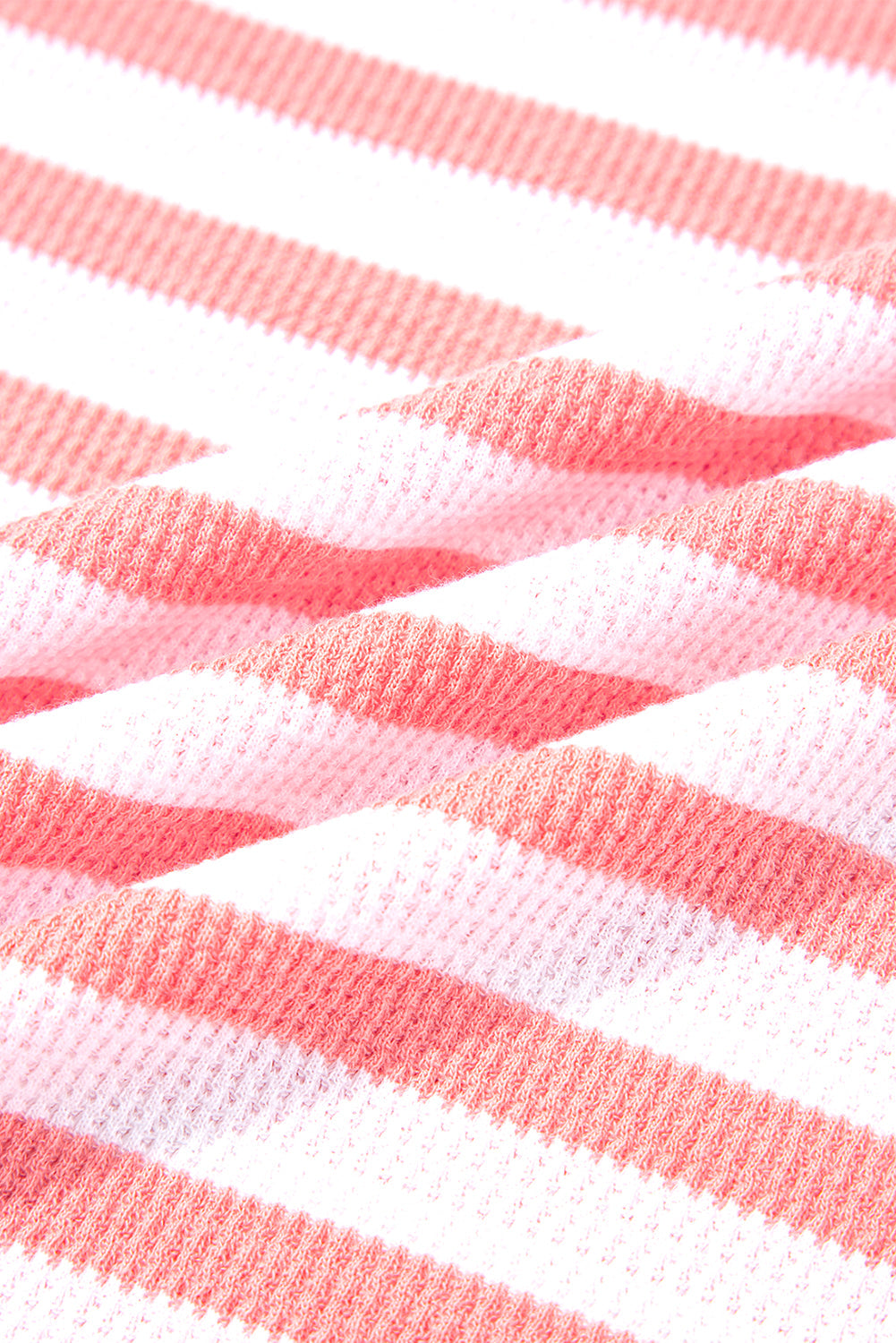 Colorblock Stripe Textured Dropped Long Sleeve Top