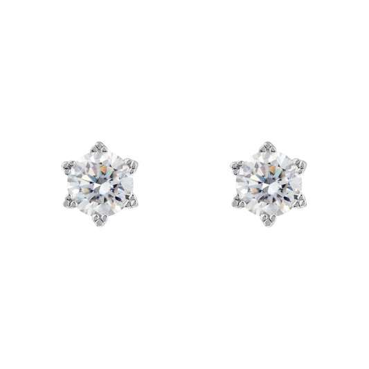 Moissanite Solitaire Diamond Earrings